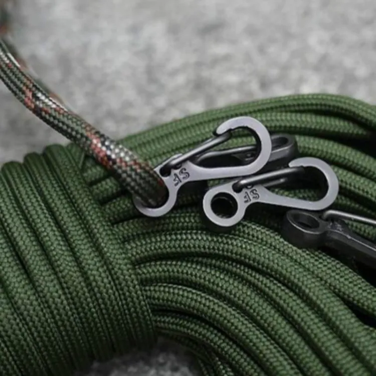 10 PCS SF Version Simple Mini Spring Hanging Buckle Keychain Buckle, Suitable for within 5mm Umbrella Rope(Black)