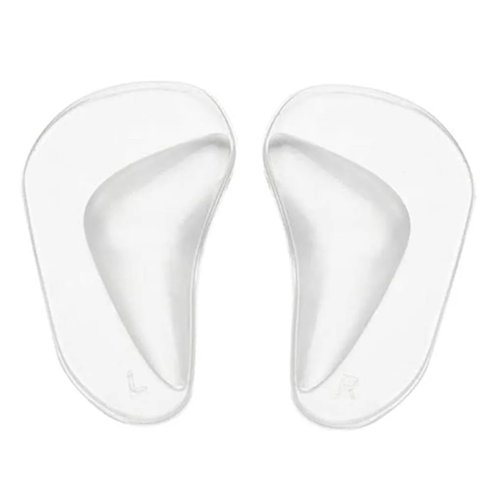 2 Pairs Soft and Comfortable Gel Arch Support Insoles Silicone Orthopedic Flat Feet Orthotic Arch Plantar Fasciitis Shoe Arch Gel High Heel Inserts Cushion Pads for Women Men (Clear) Clear