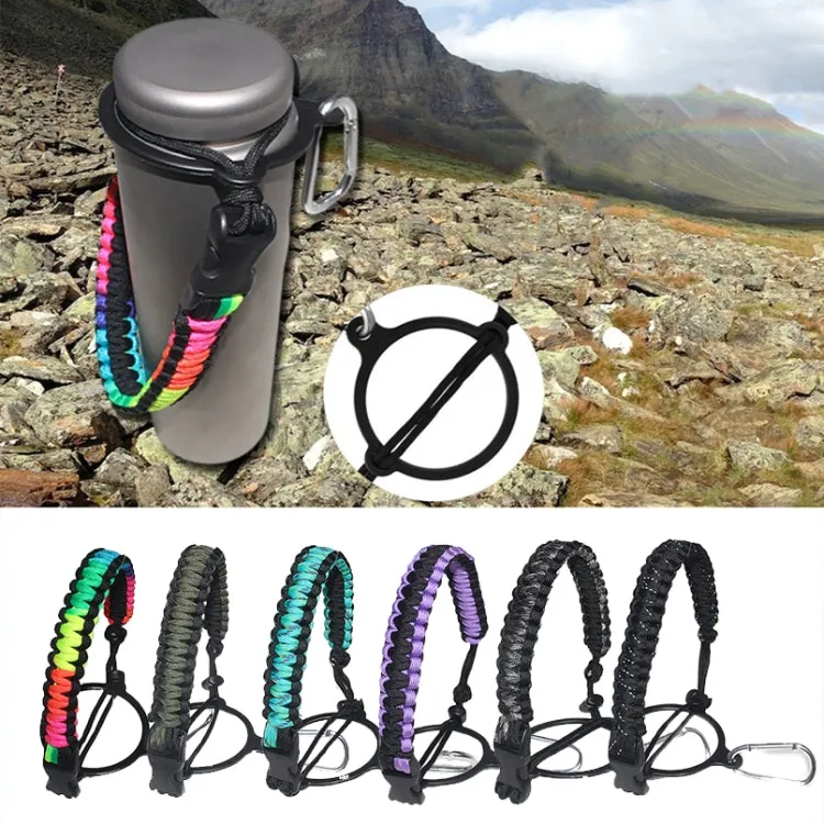 2 PCS Outdoor Camping Multifunctional Carabiner Water Bottle Handle(Reflective Black)