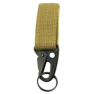 2PCS Outdoor Camping  Carabiner Backpack Hooks Olecranon Molle Hook Survival Gear EDC Nylon Keychain Clasp(Khaki)