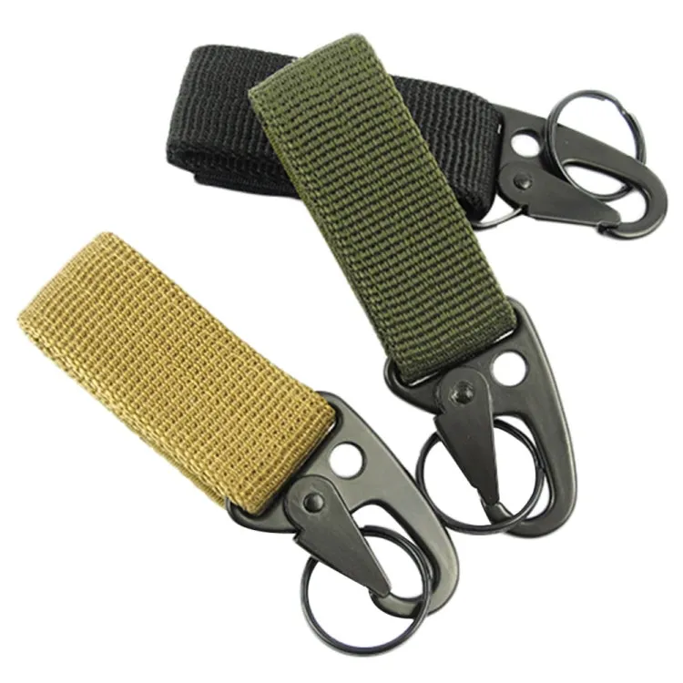 2PCS Outdoor Camping  Carabiner Backpack Hooks Olecranon Molle Hook Survival Gear EDC Nylon Keychain Clasp(Khaki)