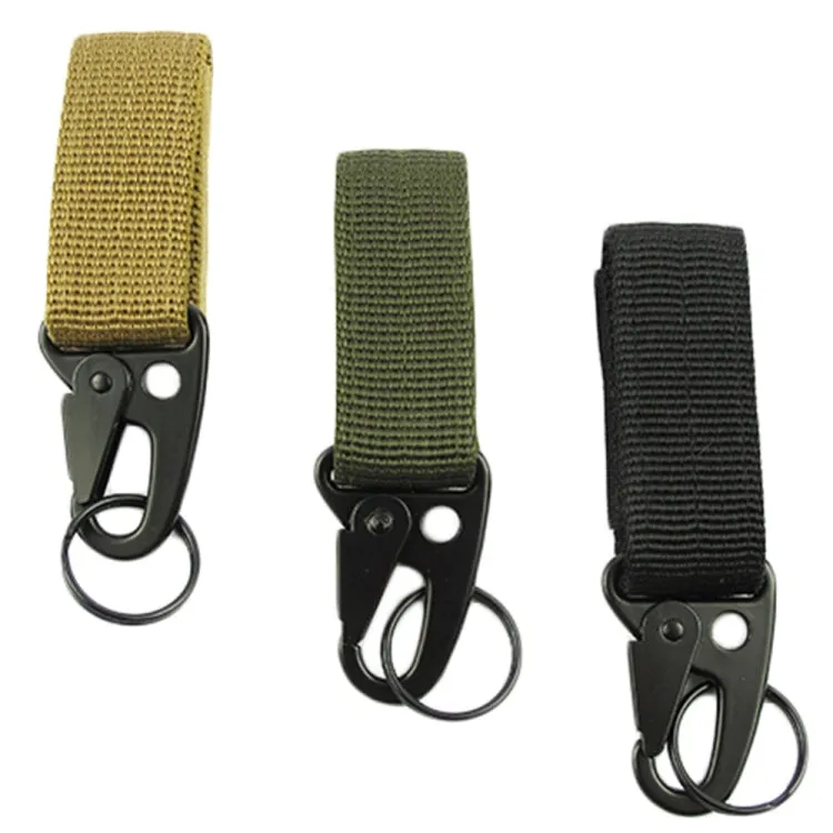 2PCS Outdoor Camping  Carabiner Backpack Hooks Olecranon Molle Hook Survival Gear EDC Nylon Keychain Clasp(Khaki)