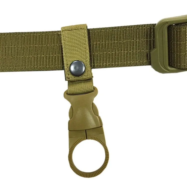 2PCS Webbing outdoor  Carabiner backpack Hanger Hook camp hike Water Bottle clip hang clasp Buckle Holder tool(Army Green)