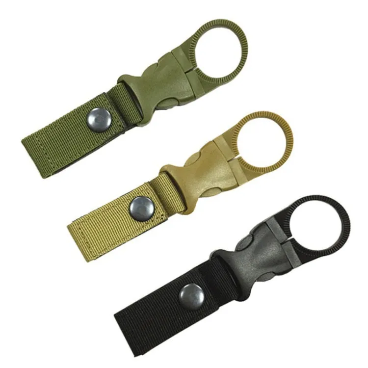 2PCS Webbing outdoor  Carabiner backpack Hanger Hook camp hike Water Bottle clip hang clasp Buckle Holder tool(Army Green)