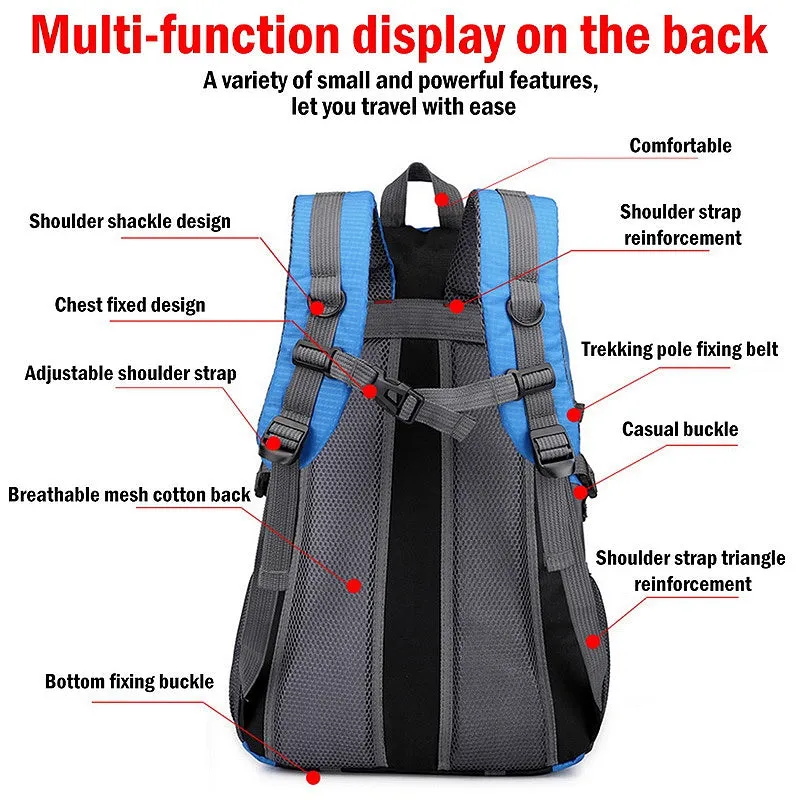 40L Outdoor Sports Climbing Mountaineering Backpack Travel Waterproof Cover Bike Bags