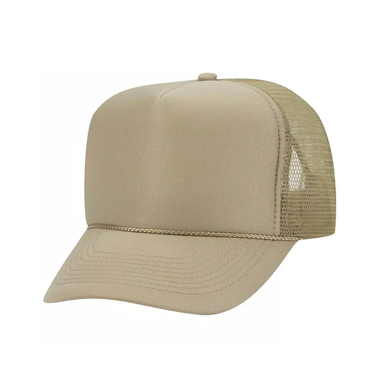 5 Panel High Crown Polyester Foam Front Mesh Back Trucker Hat