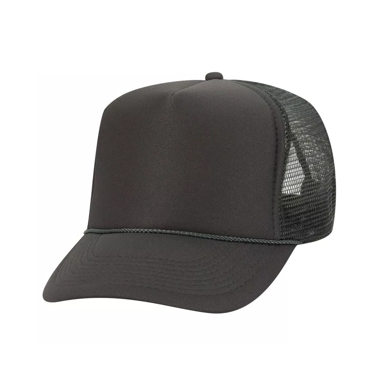 5 Panel High Crown Polyester Foam Front Mesh Back Trucker Hat