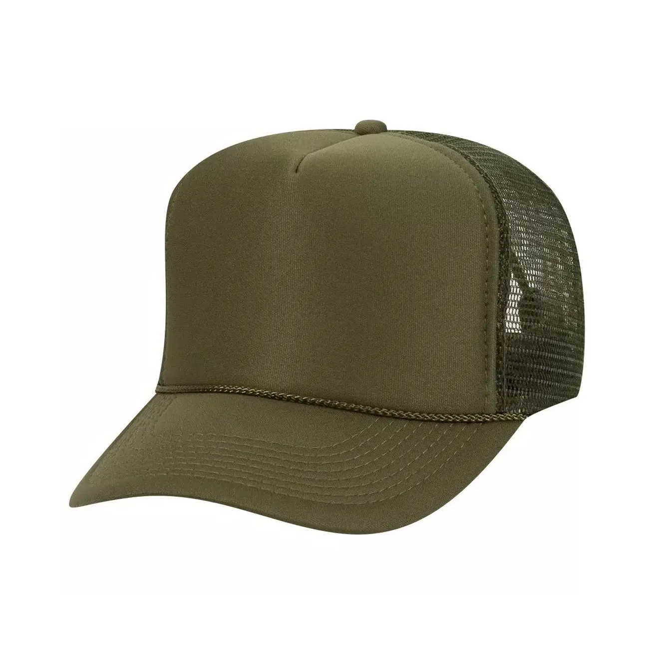 5 Panel High Crown Polyester Foam Front Mesh Back Trucker Hat