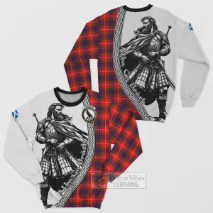 Abernethy Tartan Clan Crest Sweatshirt with Highlander Warrior Celtic Style