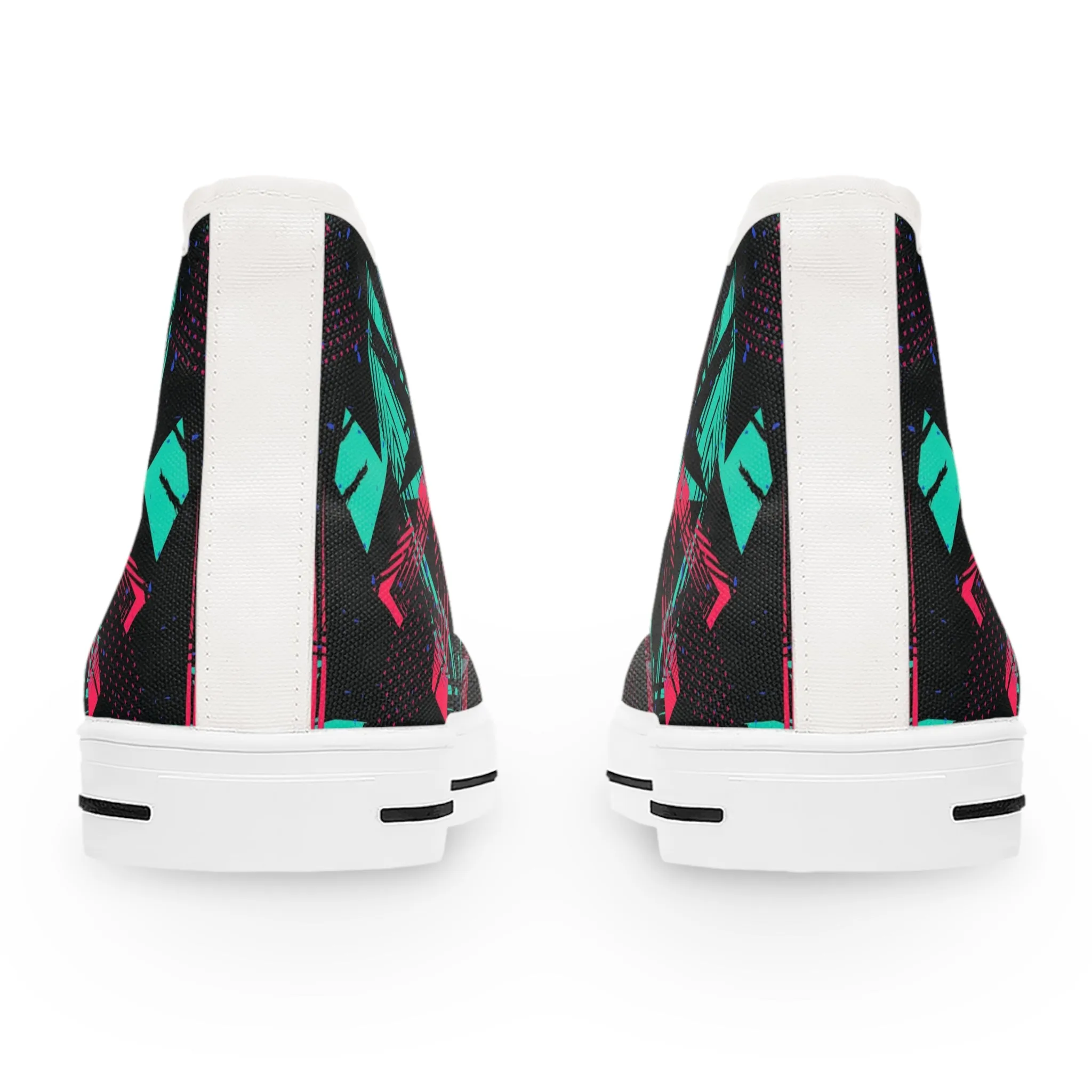 Abstract Neon Pattern Women's High Top Sneakers