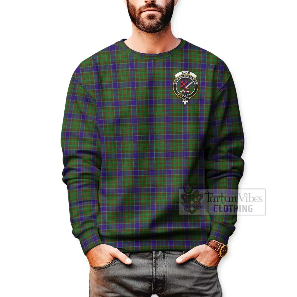 Adam Tartan Sweatshirt with Family Crest Celtic Skull Style