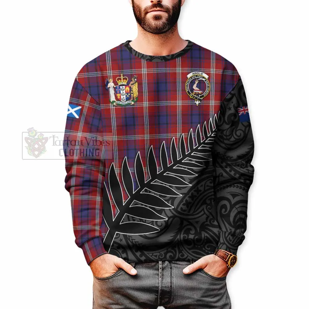 Ainslie Crest Tartan Sweatshirt with New Zealand Silver Fern Half Style