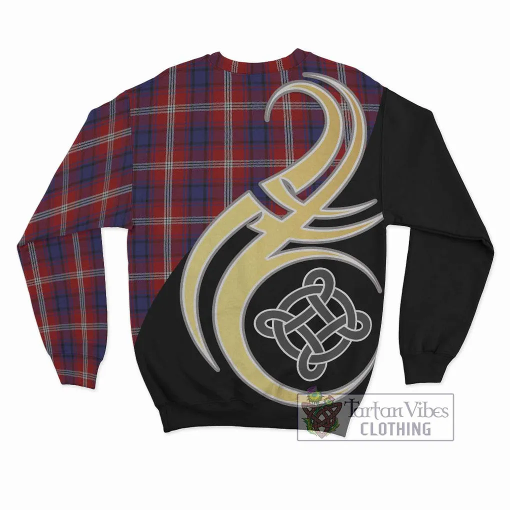 Ainslie Tartan Sweatshirt with Family Crest and Celtic Symbol Style