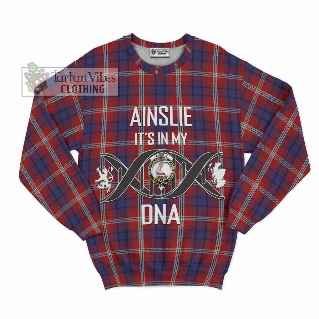 Ainslie Tartan Sweatshirt with Family Crest DNA In Me Style