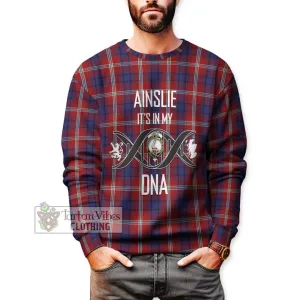 Ainslie Tartan Sweatshirt with Family Crest DNA In Me Style