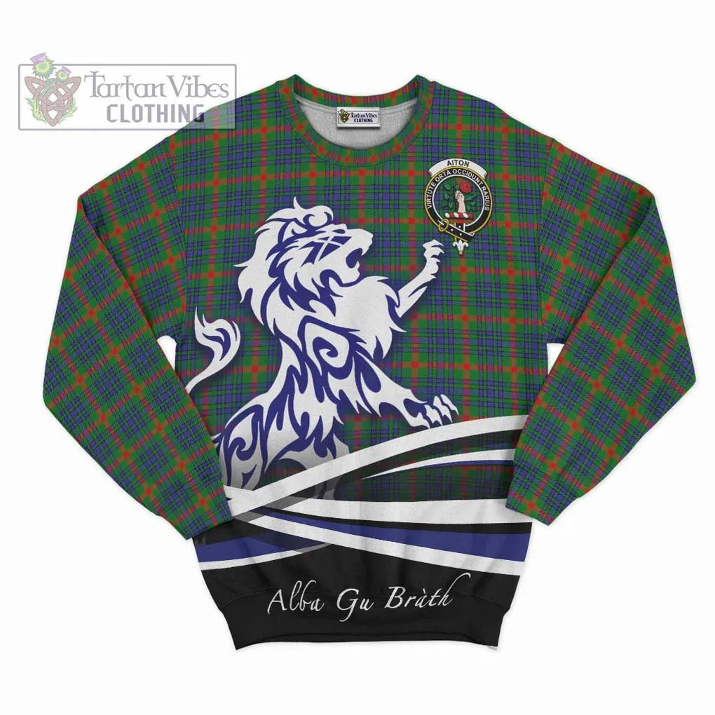 Aiton Tartan Sweatshirt with Alba Gu Brath Regal Lion Emblem