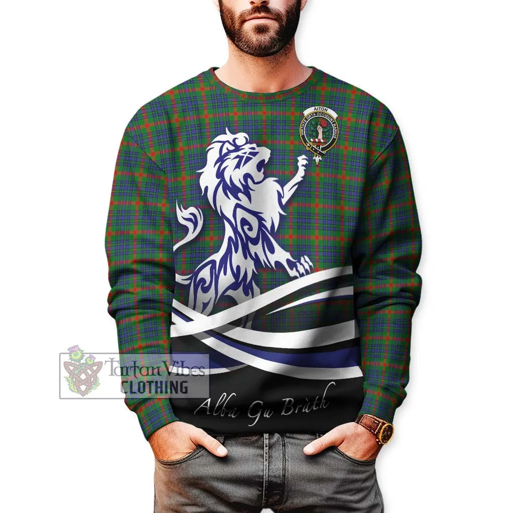 Aiton Tartan Sweatshirt with Alba Gu Brath Regal Lion Emblem