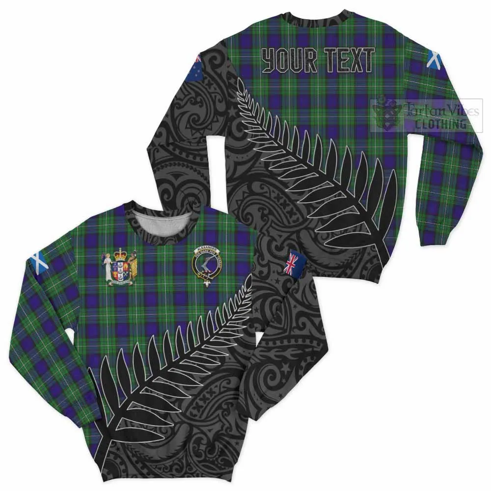 Alexander Crest Tartan Sweatshirt with New Zealand Silver Fern Half Style