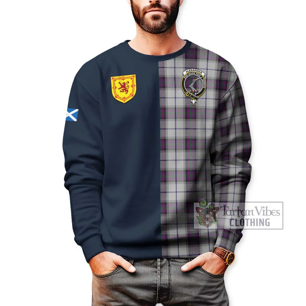 Alexander of Menstry Dress Tartan Sweatshirt Alba with Scottish Lion Royal Arm Half Style