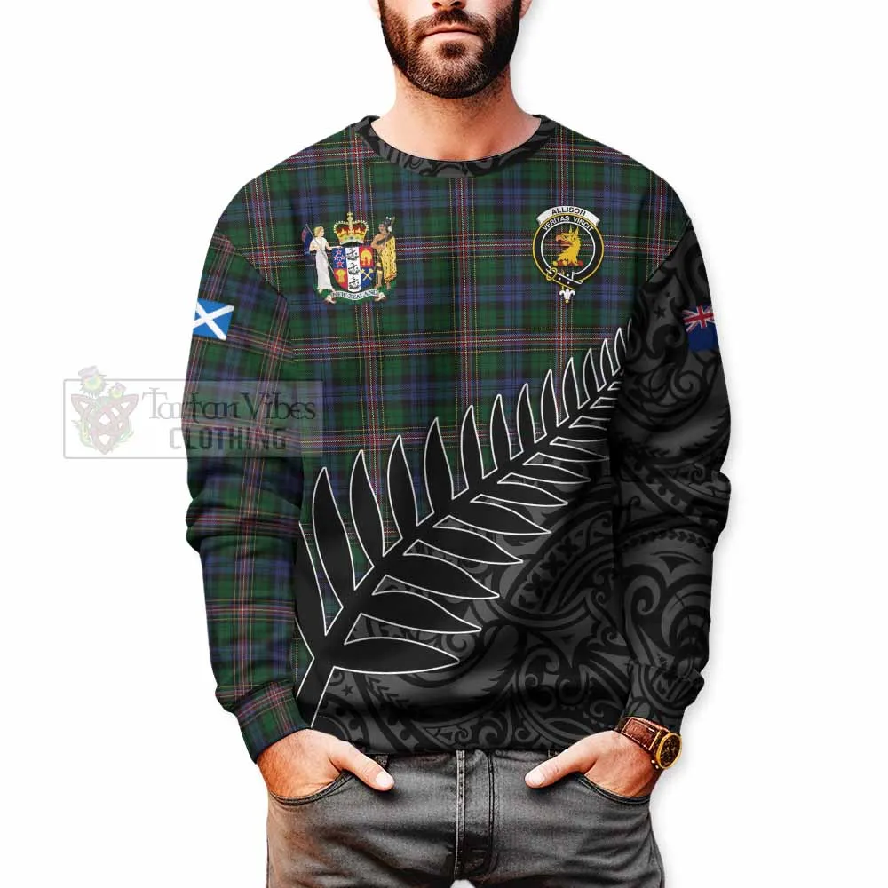 Allison Crest Tartan Sweatshirt with New Zealand Silver Fern Half Style