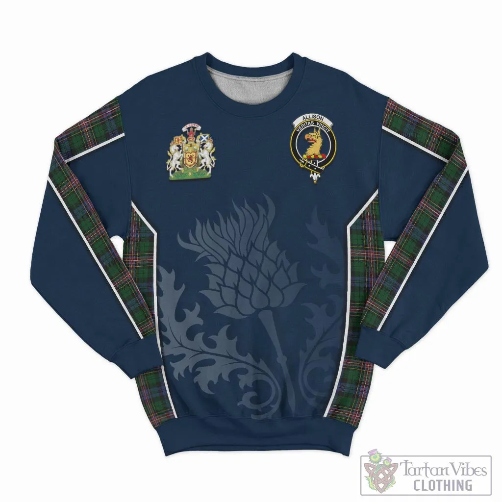 Allison Tartan Sweatshirt with Family Crest and Scottish Thistle Vibes Sport Style