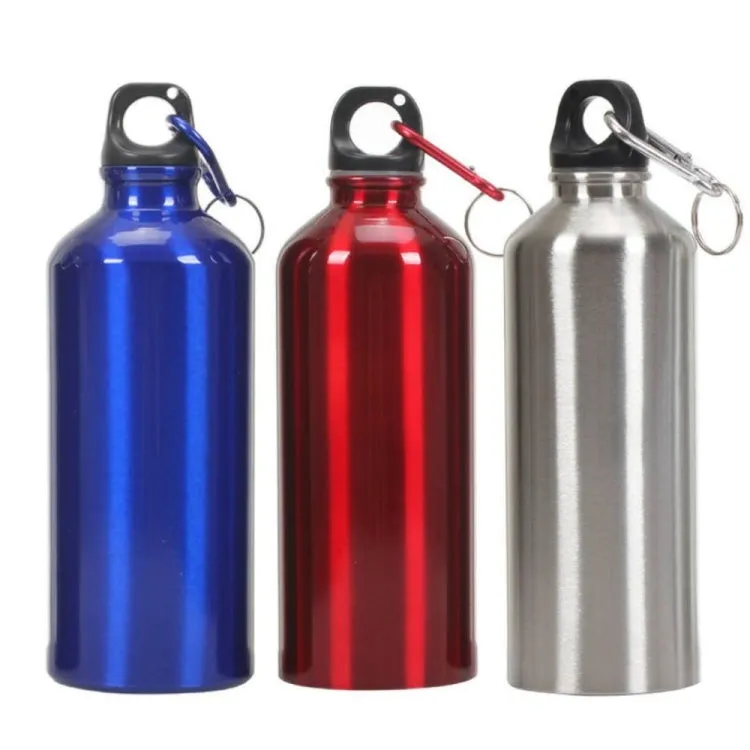 Aluminum Outdoor Sports Water Bottle Portable Mountaineering Bottle Riding Water Bottle, Capacity:600ml(Blue)