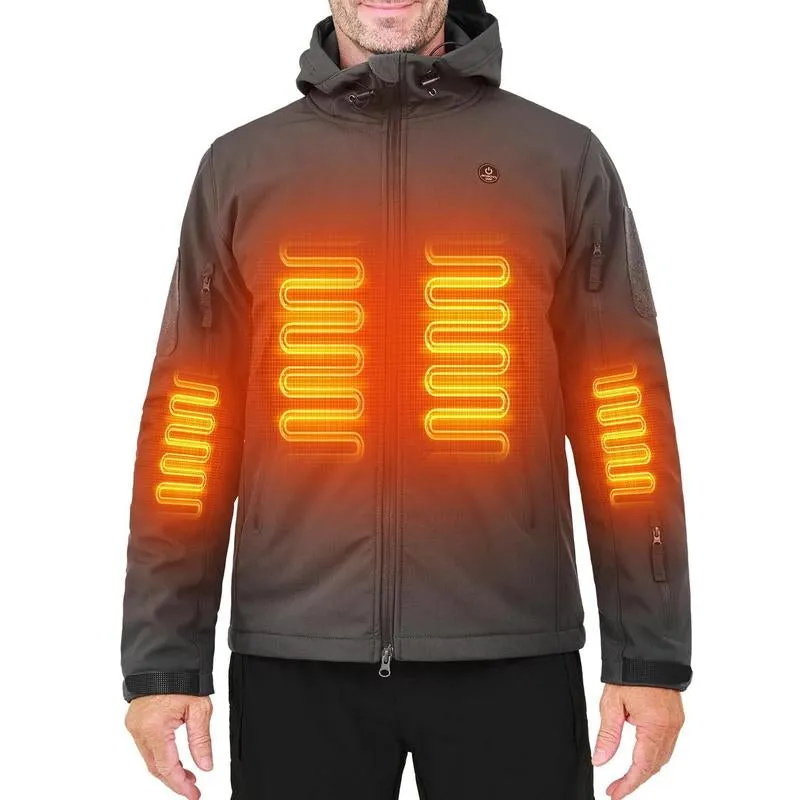 ANTARCTICA GEAR Heated Jacket for Men Winter Coat with 12V 16000Mah Battery Pack, Soft Shell Heating Hood Jacket