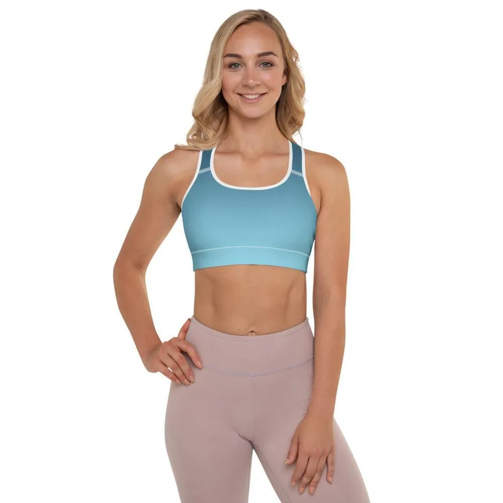 Arctic Sky Ombre Padded Sports Bra