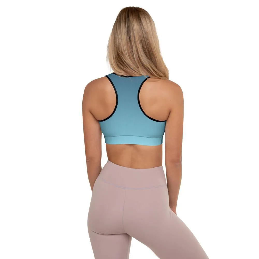 Arctic Sky Ombre Padded Sports Bra