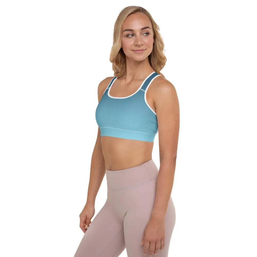 Arctic Sky Ombre Padded Sports Bra