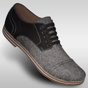 Aris Allen Men's Black & Herringbone Captoe Dance Shoes *Limited Sizes*