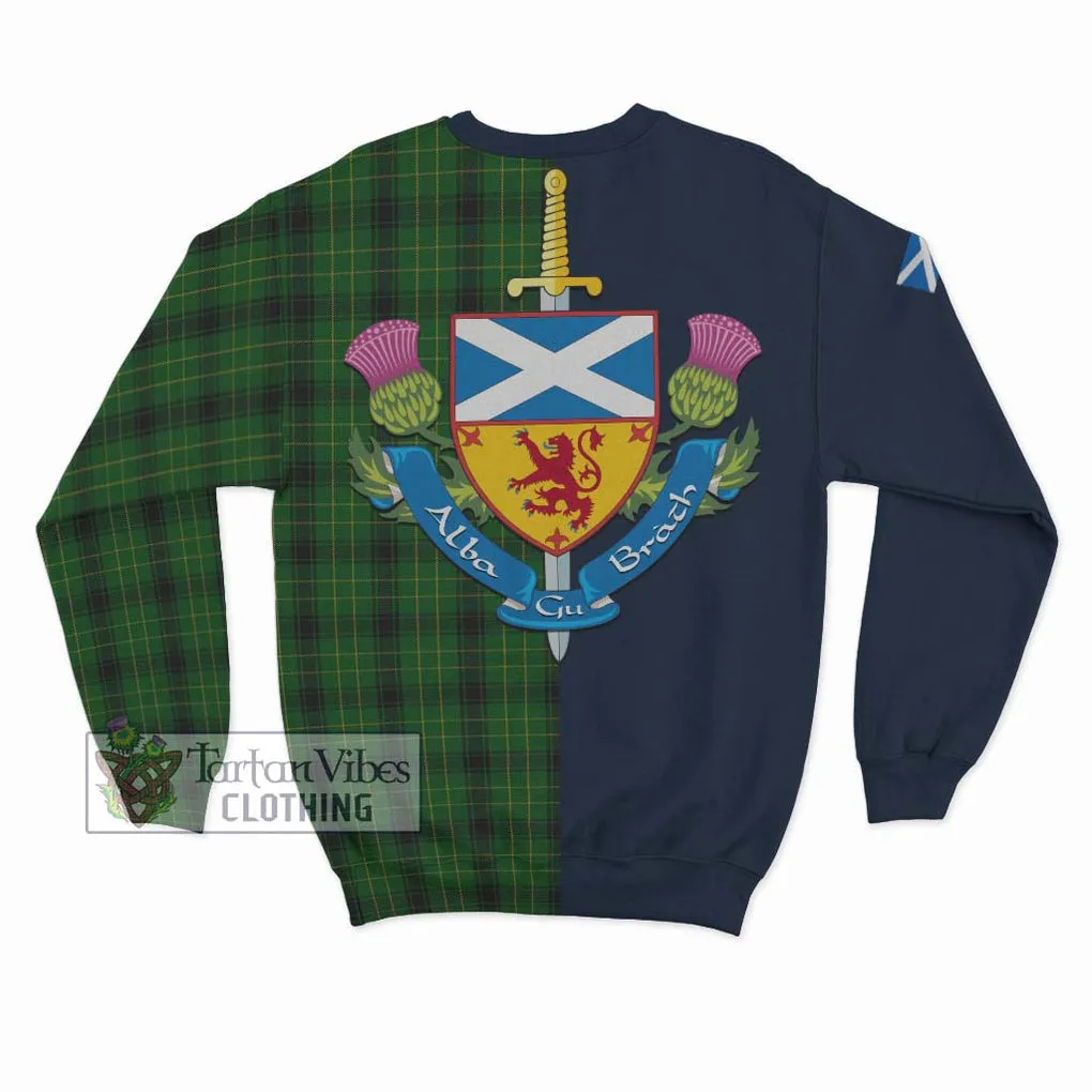 Arthur Highland Tartan Sweatshirt Alba with Scottish Lion Royal Arm Half Style