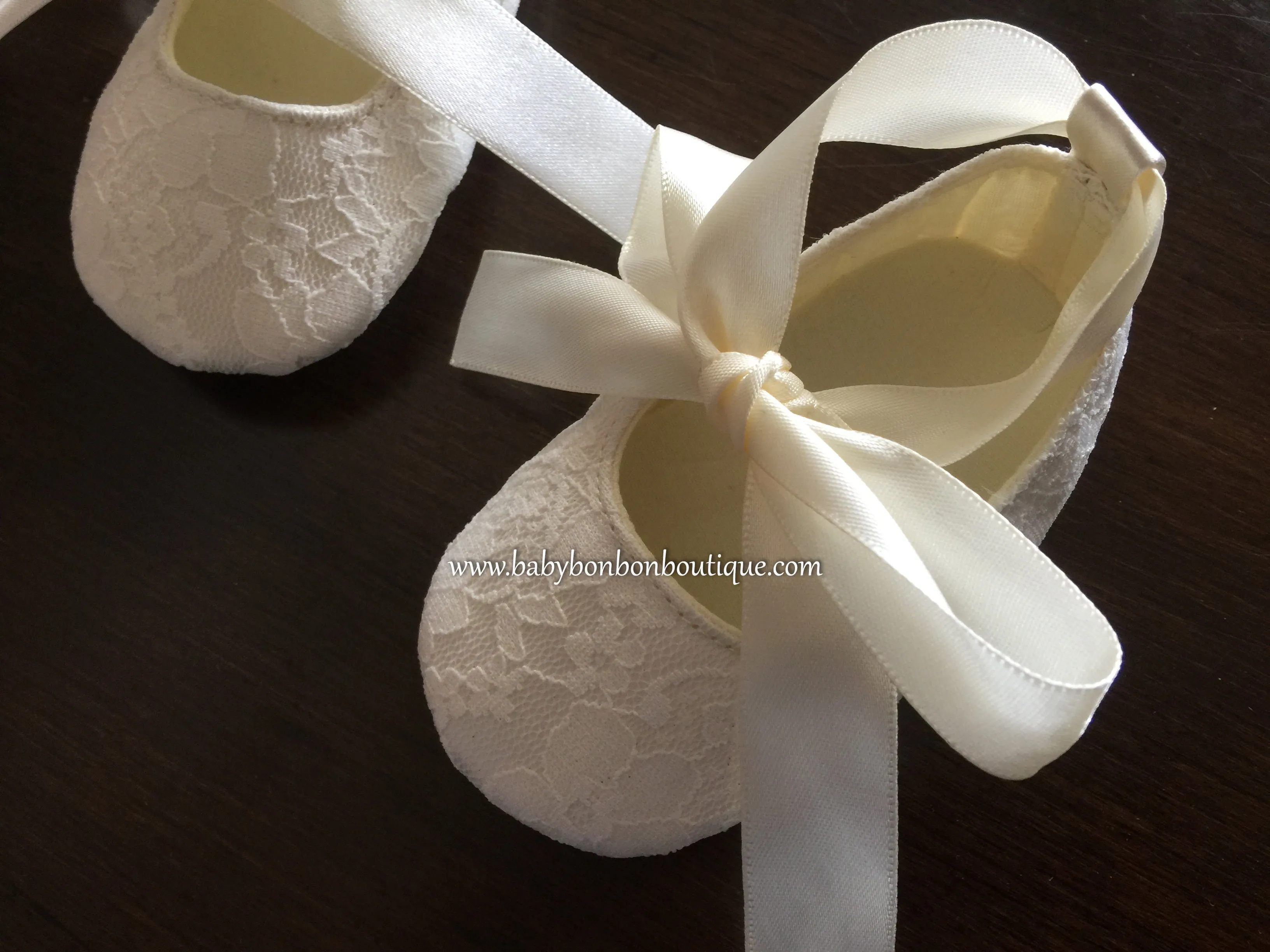 Baby Girl White Baptism Shoes, French White Baby Girl Lace Shoes