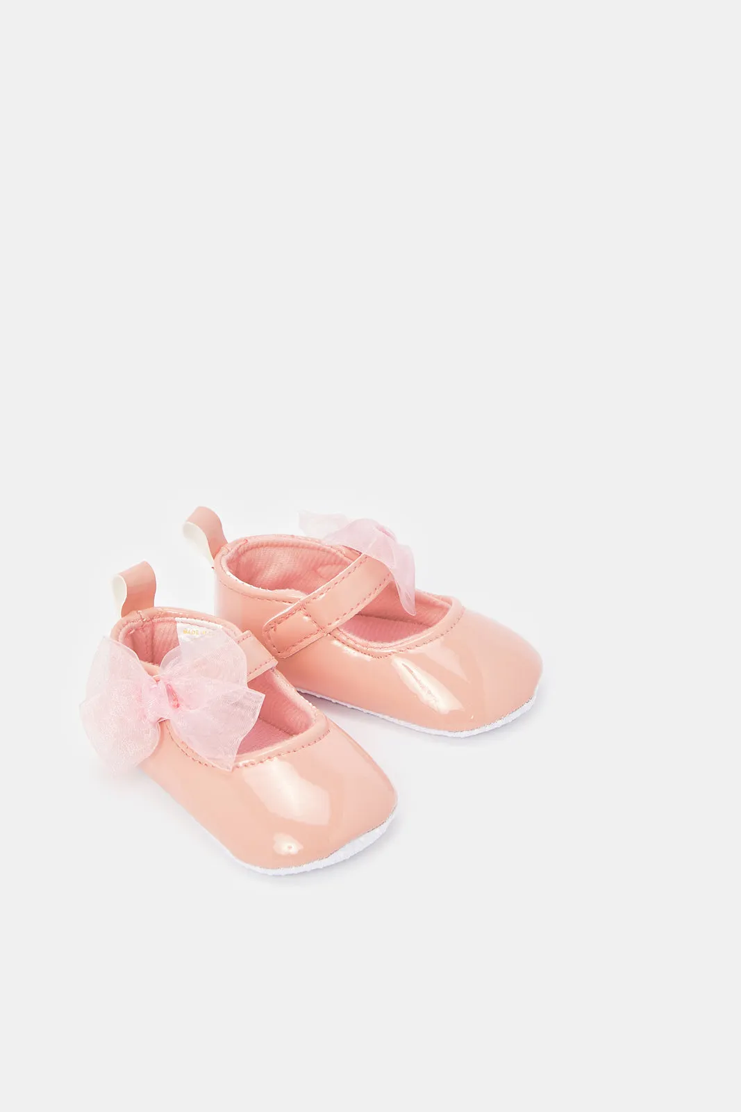 Baby Pink Bow Pram Shoe