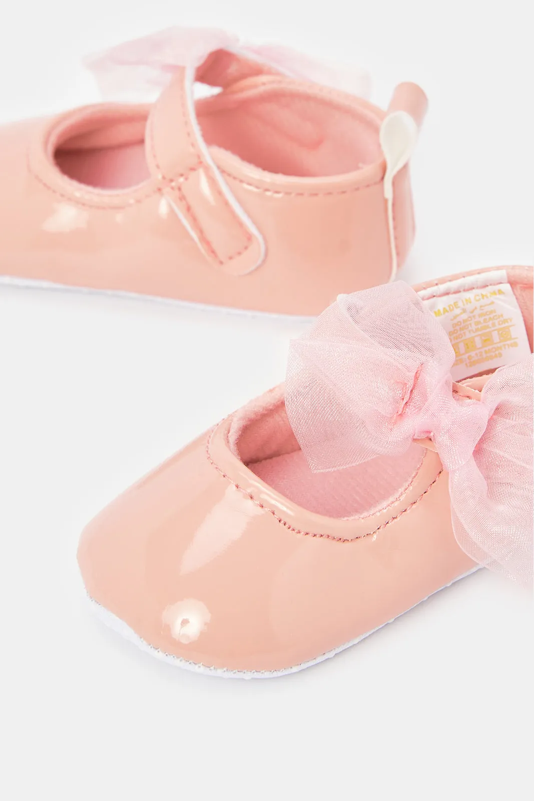 Baby Pink Bow Pram Shoe