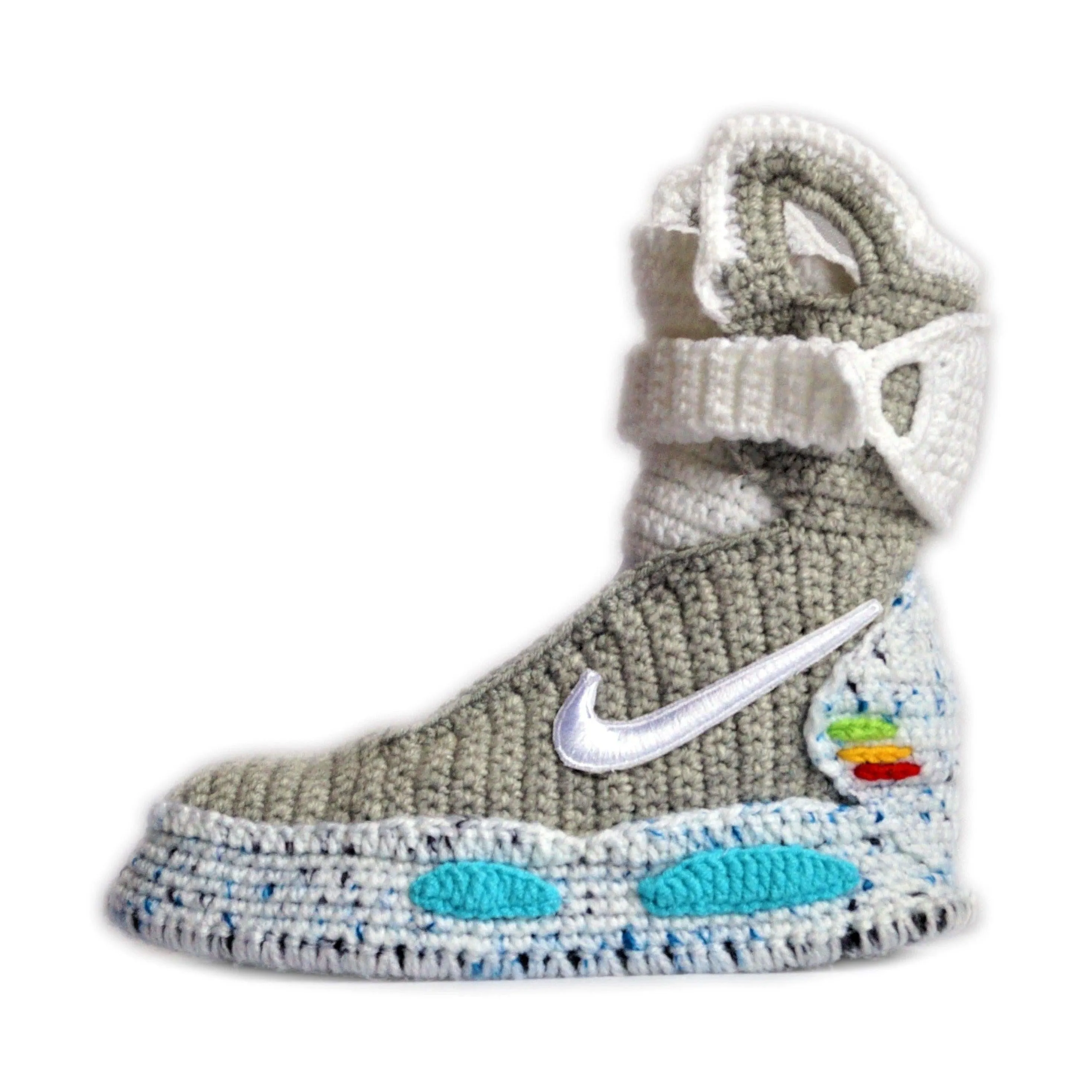 Back To The Future Custom Air Mag Crochet Shoes - Marty McFly Knitted Sneakers Slippers