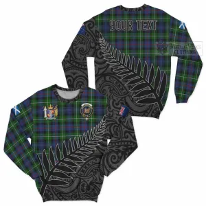 Baillie (Bailey) Crest Tartan Sweatshirt with New Zealand Silver Fern Half Style