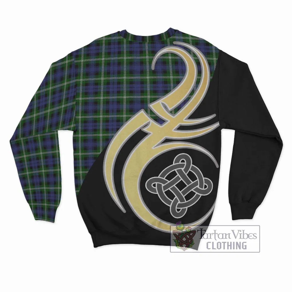 Baillie (Bailey) Tartan Sweatshirt with Family Crest and Celtic Symbol Style