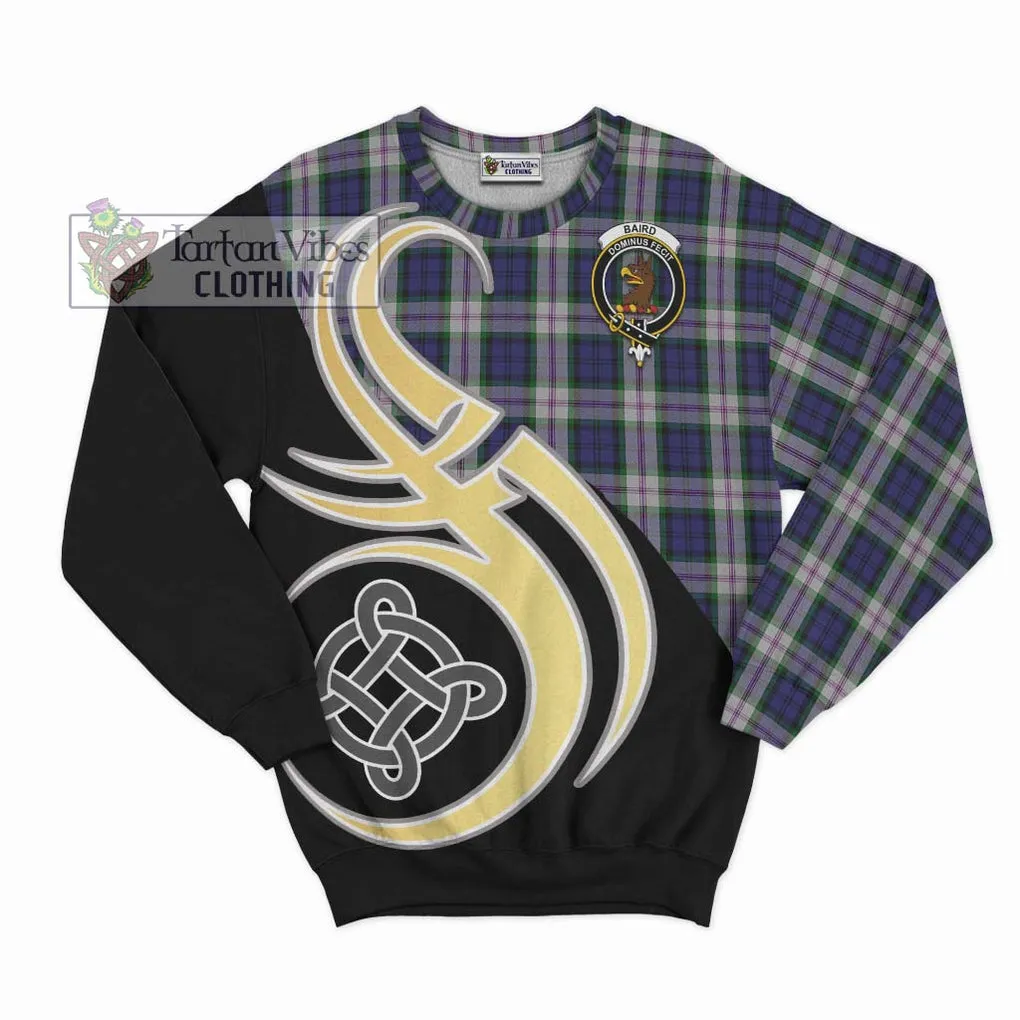 Baird Dress Tartan Sweatshirt with Family Crest and Celtic Symbol Style