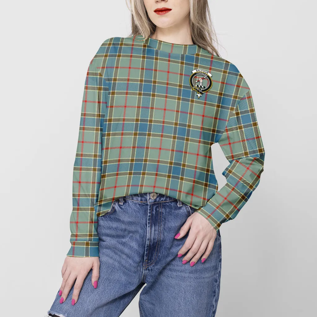 Balfour Blue Tartan Sweatshirt with Family Crest