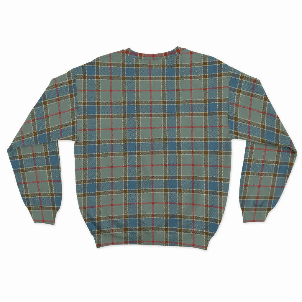 Balfour Blue Tartan Sweatshirt with Family Crest