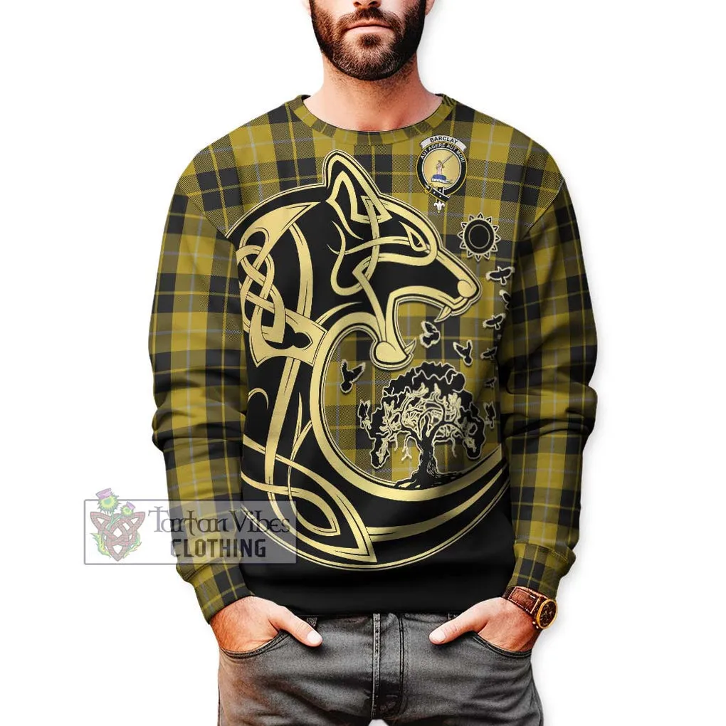 Barclay Dress Tartan Sweatshirt with Family Crest Celtic Wolf Style