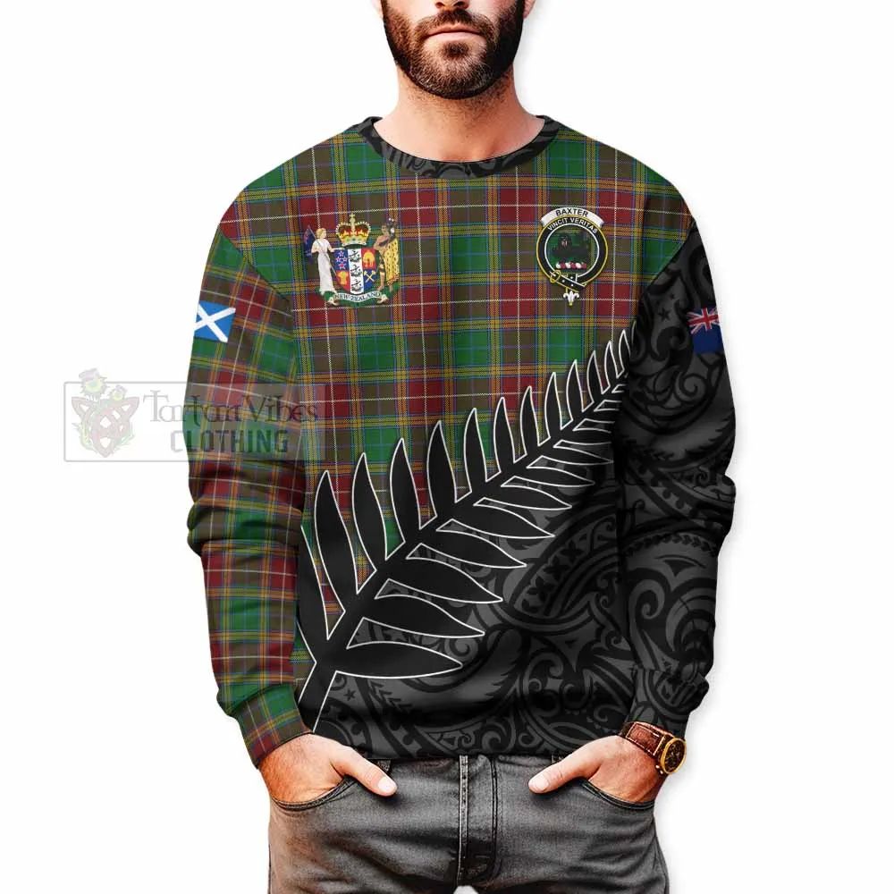 Baxter Crest Tartan Sweatshirt with New Zealand Silver Fern Half Style