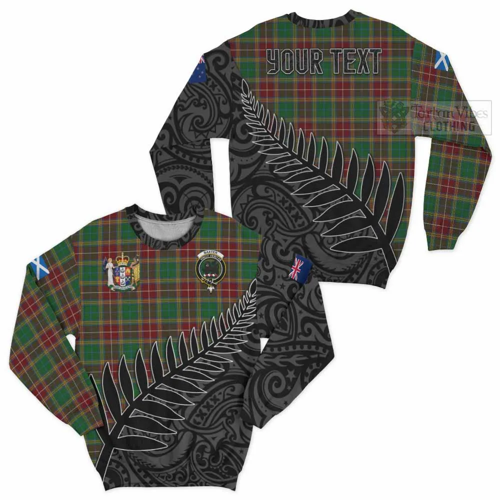 Baxter Crest Tartan Sweatshirt with New Zealand Silver Fern Half Style