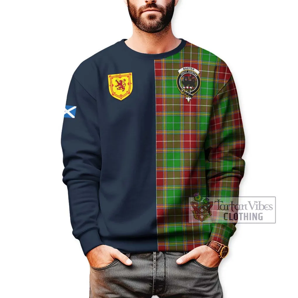 Baxter Modern Tartan Sweatshirt Alba with Scottish Lion Royal Arm Half Style