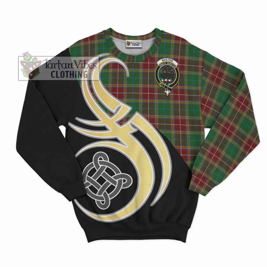 Baxter Tartan Sweatshirt with Family Crest and Celtic Symbol Style