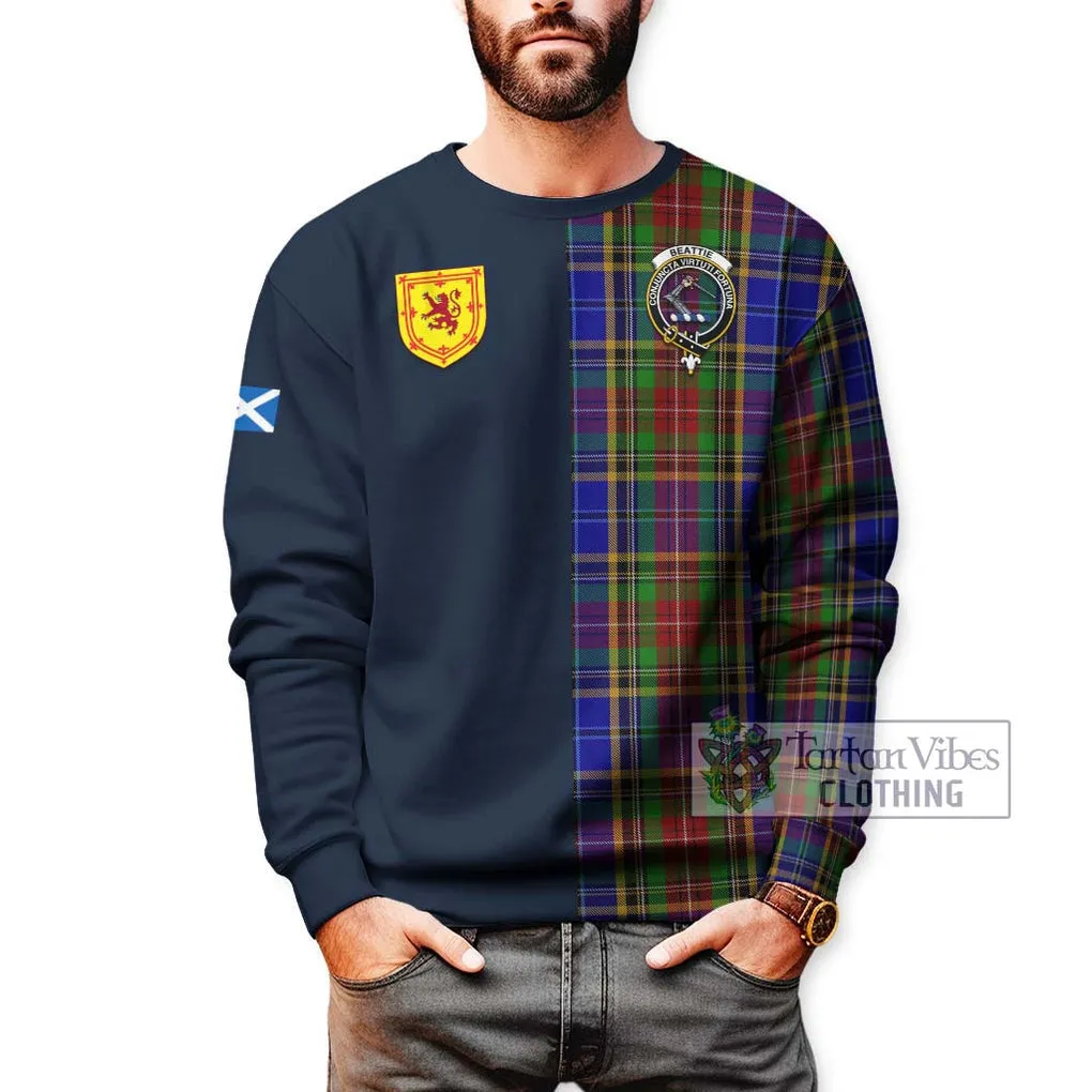 Beattie Tartan Sweatshirt Alba with Scottish Lion Royal Arm Half Style