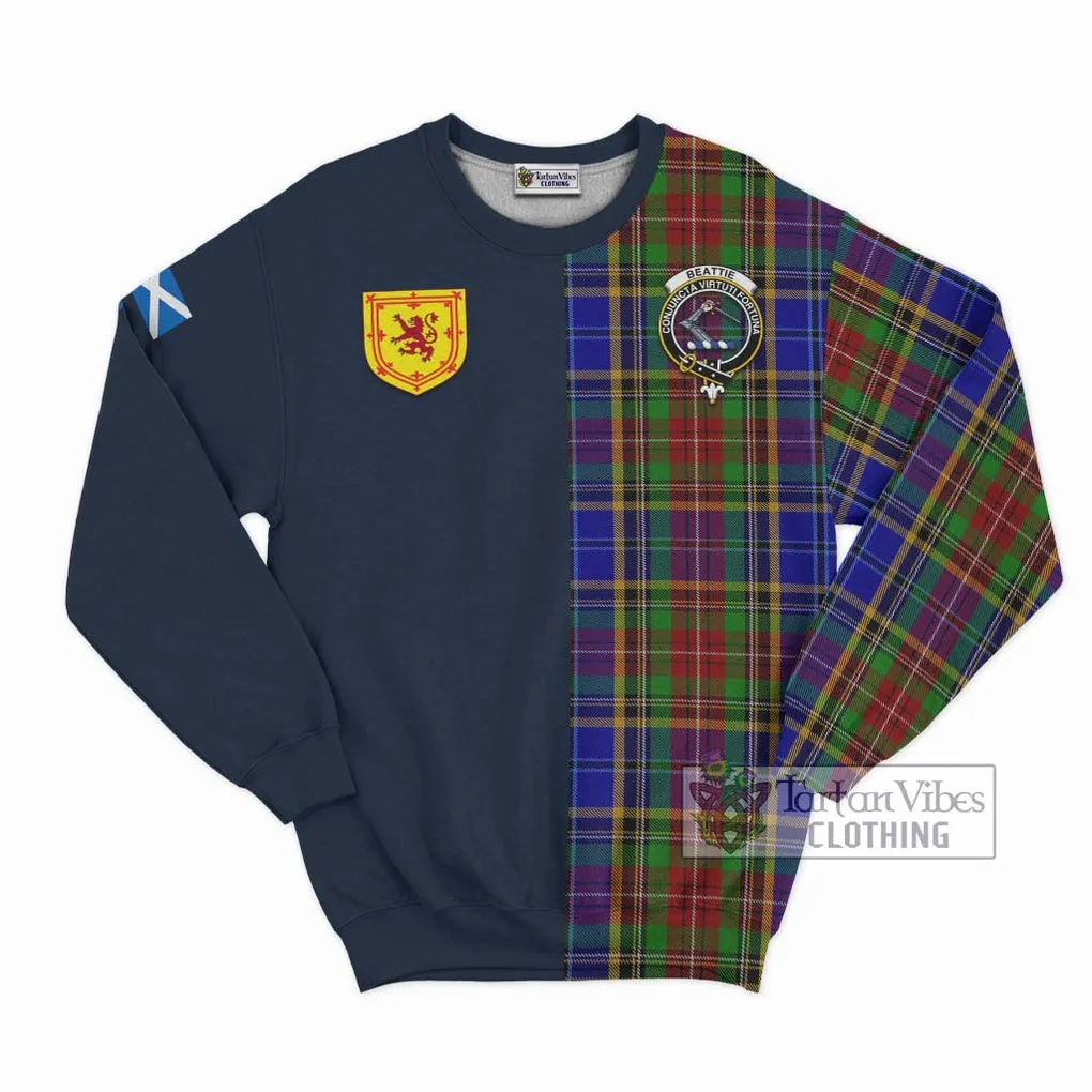 Beattie Tartan Sweatshirt Alba with Scottish Lion Royal Arm Half Style