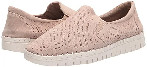 Bella Vita Women's Aviana Athleisure Sneaker, Almond Kidsuede Leather, 7 X-Wide