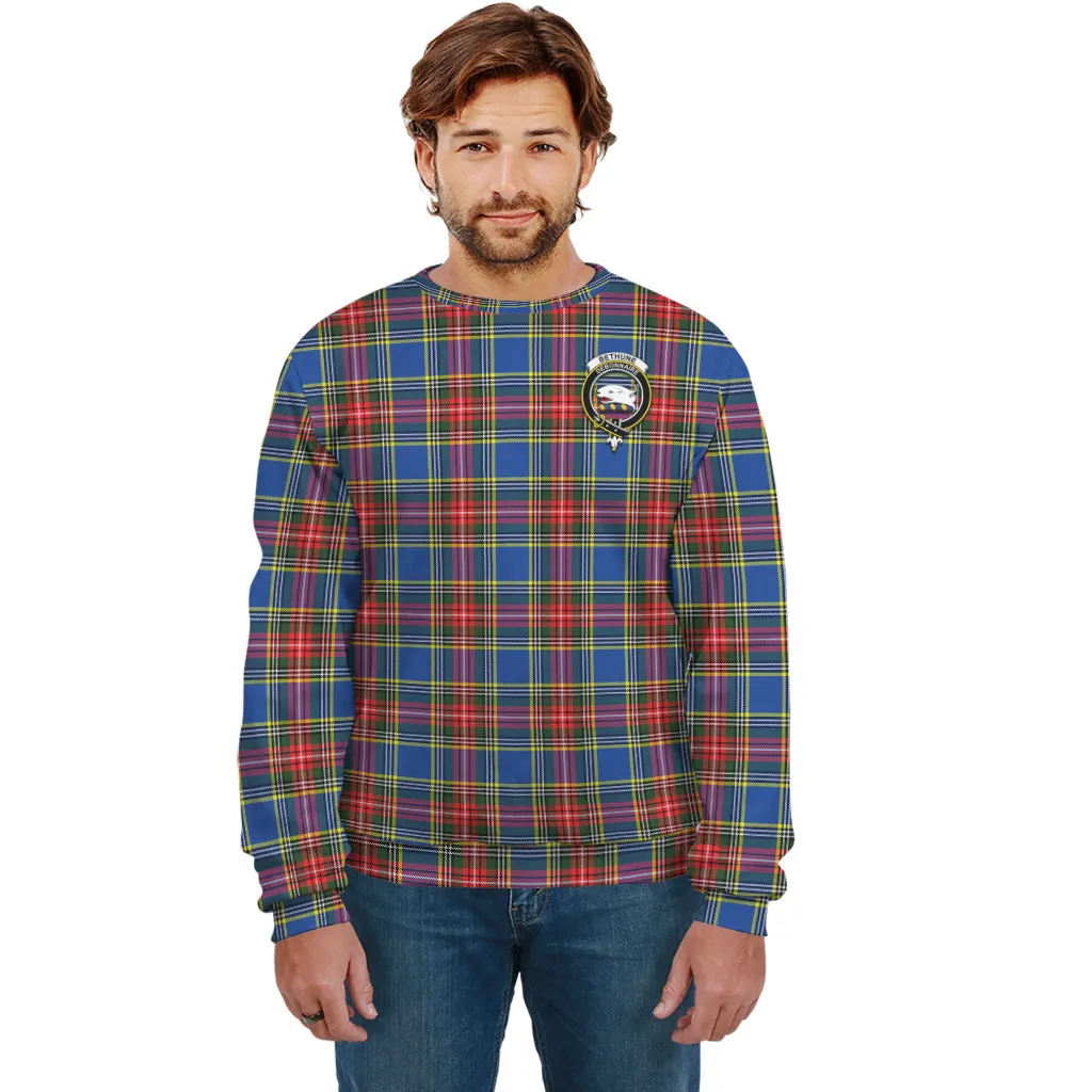 Bethune Tartan Sweatshirt with Family Crest